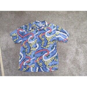 Avanti Authentic Hawaii 100% Silk Aloha Shirt Mens M Floral Lei Print